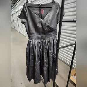 Pinup girl clothing Ava swing dress. Silver. Size 2X